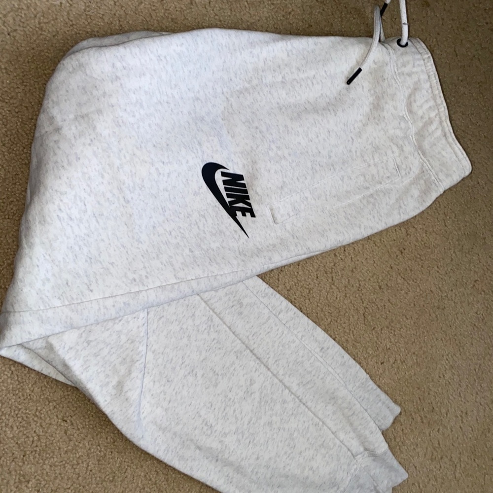 White/ Gray Nike joggers